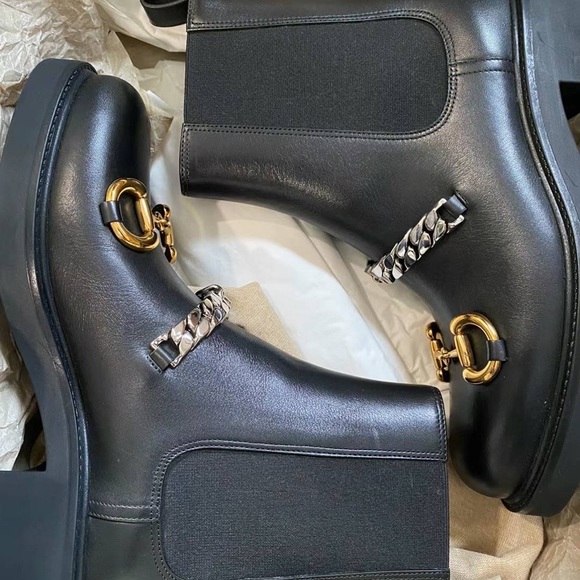 COPY - NWT GUCCI LEATHER CHELSEA BOOTS authentic! - Picture 3 of 12